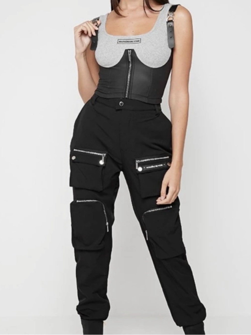 Manière De Voir - Technical Black Cargo Pants
